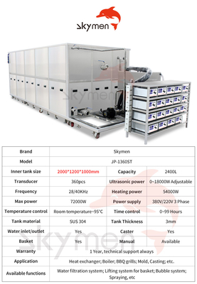 Máy làm sạch siêu âm công nghiệp công suất lớn 2400L cho máy khai thác dầu mỏ