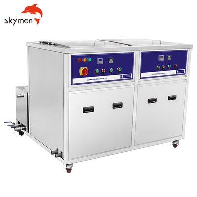 Bể chứa đôi 28khz máy làm sạch siêu âm cho các bộ phận máy bay hệ thống nhiên liệu động cơ hàng hải các bộ phận máy bơm với bể chứa sạch và khô