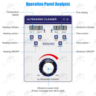 Skymen JP-120ST 38L Máy làm sạch siêu âm công nghiệp kỹ thuật số công suất cao với bể thép không gỉ cho DPF Filter Block