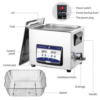 2.85 Gallon làm sạch siêu âm Mchine cho phần tử lọc với công suất sưởi 200w